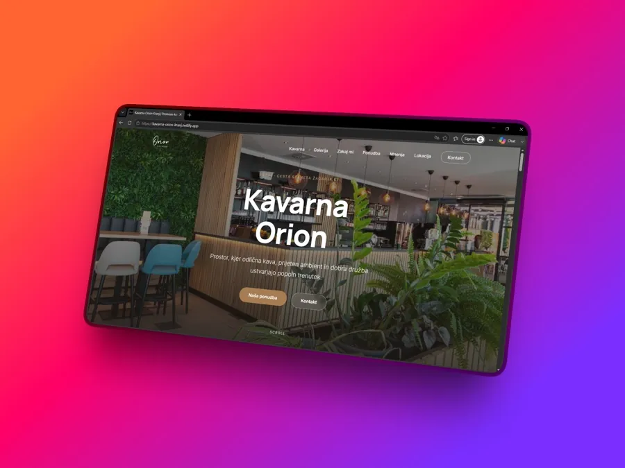 Kavarna Orion Kranj – primer strani